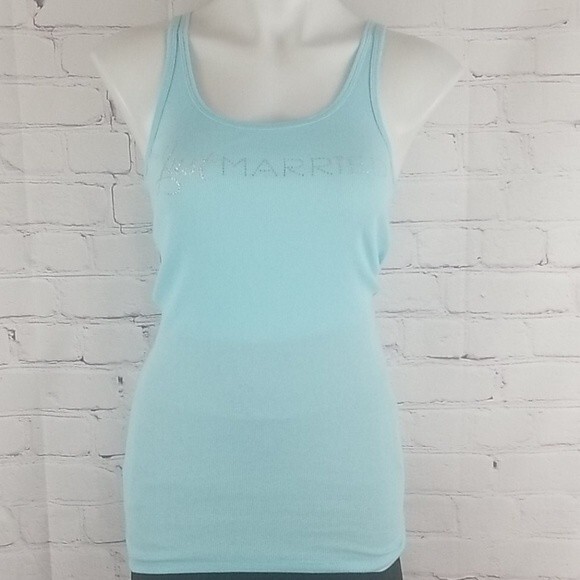 Victoria's Secret Tops - Victoria's Secret blue "just married" tanktop